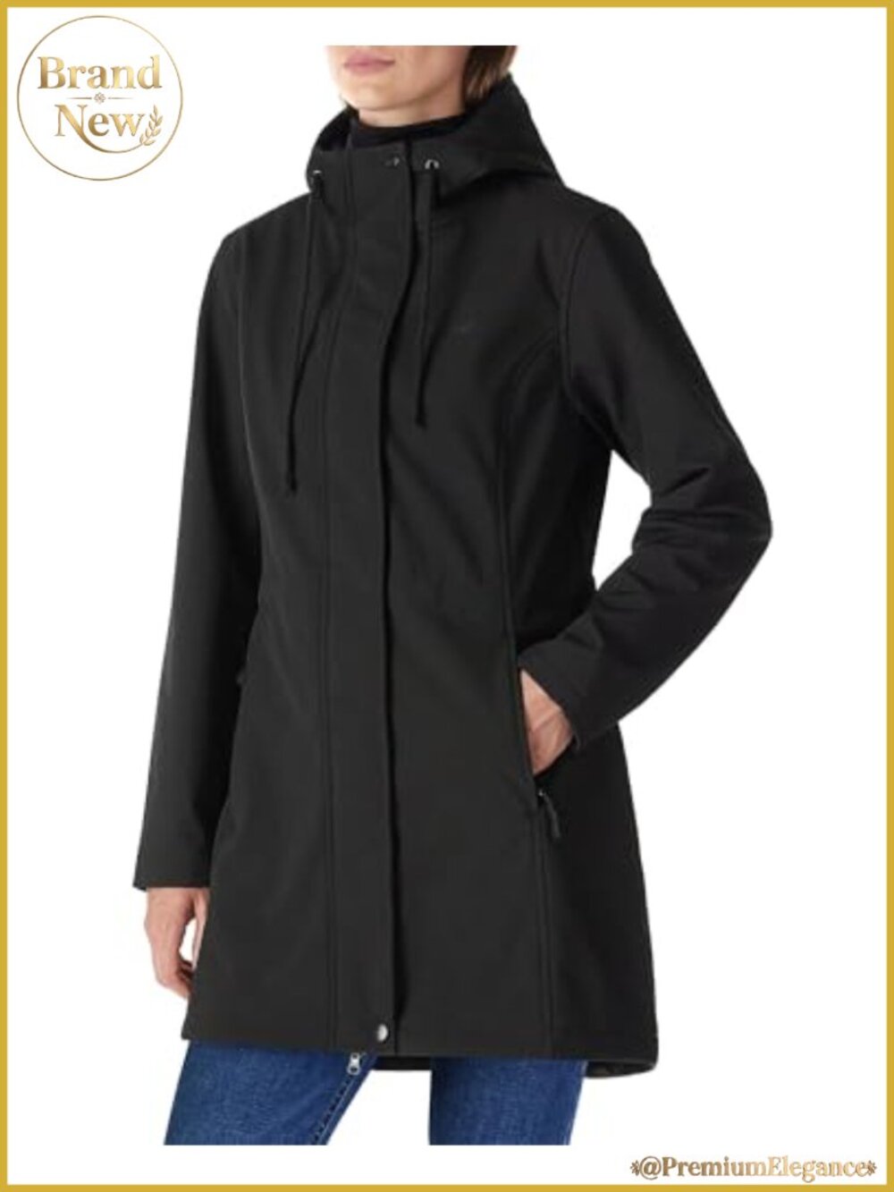 Women's Waterproof Fleece Lined Hooded Softshell Jacket Raincoat